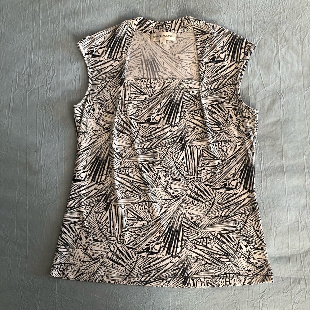 Evan Picone Patterned Office Casual Lightweight Blouse